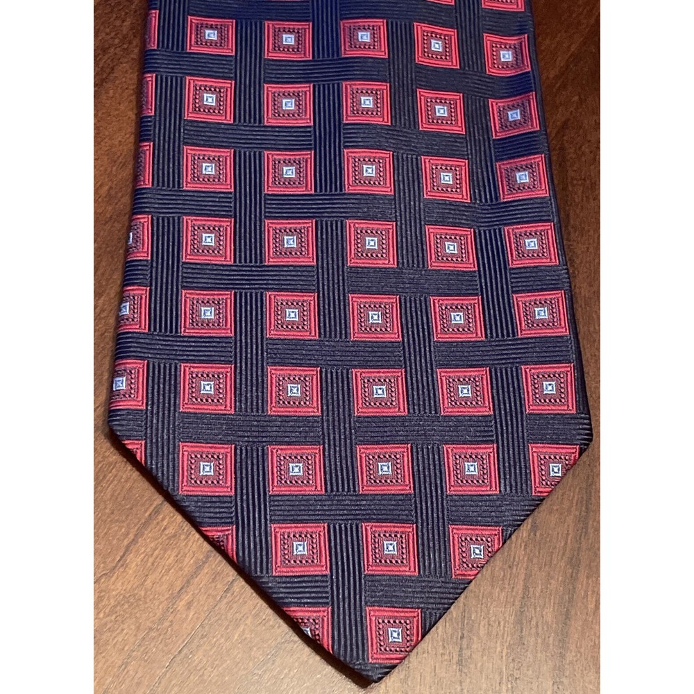 Grant Thomas Repp Blue Red 100% Silk Men’s Neck Tie Made In Usa39
